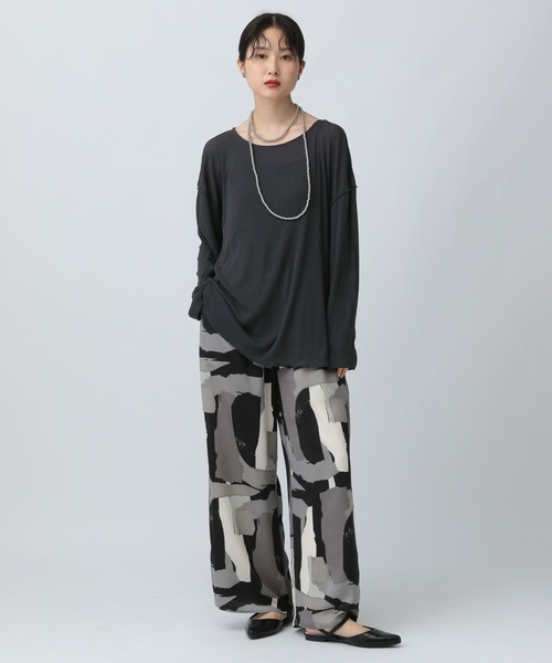 LEPSIM（レプシィム）の「アウトリンキングシアープルオーバー　582453（Tシャツ/カットソー・レディース・オフホワイト/ブラウン/チャコールグレー・FREE）」の13枚目の写真