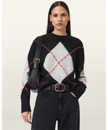 ALLSAINTS | LOU ARGYLE WOOL JUMPER | LOU アーガイル ウール ニット・セーター(ニット/セーター)