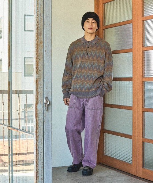 niko and...（ニコアンド）の「グランパニットポロ（ニット/セーター・メンズ・ダークブラウン/ベージュ/ネイビー/グレー・MEDIUM/LARGE）」の5枚目の写真