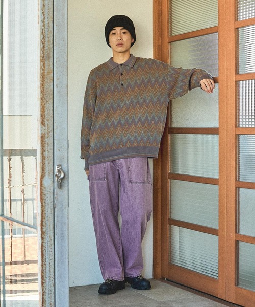 niko and...（ニコアンド）の「グランパニットポロ（ニット/セーター・メンズ・ダークブラウン/ベージュ/ネイビー/グレー・MEDIUM/LARGE）」の6枚目の写真