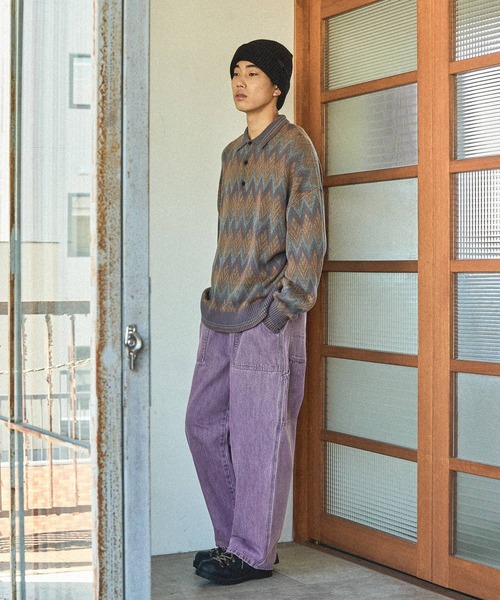 niko and...（ニコアンド）の「グランパニットポロ（ニット/セーター・メンズ・ダークブラウン/ベージュ/ネイビー/グレー・MEDIUM/LARGE）」の7枚目の写真