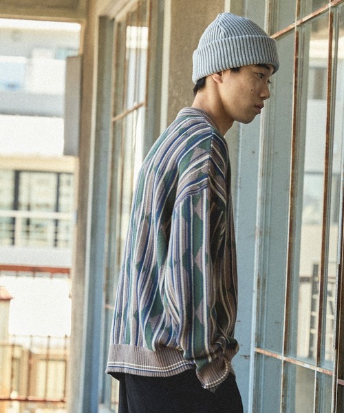 niko and...（ニコアンド）の「グランパニットポロ（ニット/セーター・メンズ・ダークブラウン/ベージュ/ネイビー/グレー・MEDIUM/LARGE）」の15枚目の写真