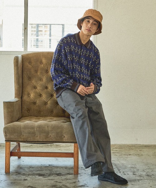 niko and...（ニコアンド）の「グランパニットポロ（ニット/セーター・メンズ・ダークブラウン/ベージュ/ネイビー/グレー・MEDIUM/LARGE）」の16枚目の写真