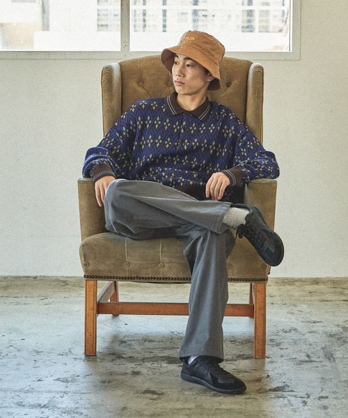 niko and...（ニコアンド）の「グランパニットポロ（ニット/セーター・メンズ・ダークブラウン/ベージュ/ネイビー/グレー・MEDIUM/LARGE）」の17枚目の写真