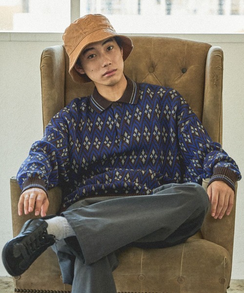 niko and...（ニコアンド）の「グランパニットポロ（ニット/セーター・メンズ・ダークブラウン/ベージュ/ネイビー/グレー・MEDIUM/LARGE）」の19枚目の写真