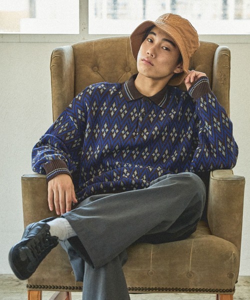 niko and...（ニコアンド）の「グランパニットポロ（ニット/セーター・メンズ・ダークブラウン/ベージュ/ネイビー/グレー・MEDIUM/LARGE）」の20枚目の写真