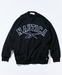 Reebok×NAUTICA/リーボック×ノーティカ 【Exclusive】 ダブルネーム アーチロゴ ヘビーウェイト クルーネックスウェット