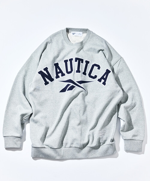 NAUTICA(ノーティカ)の「Reebok×NAUTICA/リーボック×ノーティカ 【Exclusive】 ダブルネーム アーチロゴ ヘビーウェイト クルーネックスウェット(スウェット・メンズ・ネイビー/グレー/ブラック・LARGE/X-LARGE/MEDIUM/SMALL)」の4枚目の写真