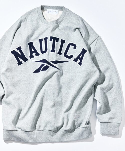 NAUTICA(ノーティカ)の「Reebok×NAUTICA/リーボック×ノーティカ 【Exclusive】 ダブルネーム アーチロゴ ヘビーウェイト クルーネックスウェット(スウェット・メンズ・ネイビー/グレー/ブラック・LARGE/X-LARGE/MEDIUM/SMALL)」の5枚目の写真