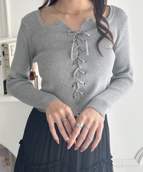 新品 セオリー theory ドローストロング レースアップニット S 新品 セオリー theory ドローストロング レースアップニット S