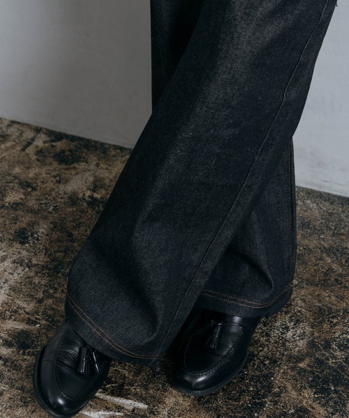 LURAKU（ルラク）の「【LURAKU】Semi-flared Rigid Denim / LURAKU セミフレアリジットデニム｜SETUP対応（デニムパンツ・メンズ・ブラック・SMALL/MEDIUM/LARGE/X-SMALL）」の18枚目の写真