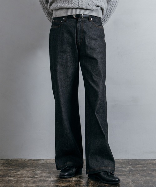 LURAKU（ルラク）の「【LURAKU】Semi-flared Rigid Denim / LURAKU セミフレアリジットデニム｜SETUP対応（デニムパンツ・メンズ・ブラック・SMALL/MEDIUM/LARGE/X-SMALL）」の21枚目の写真