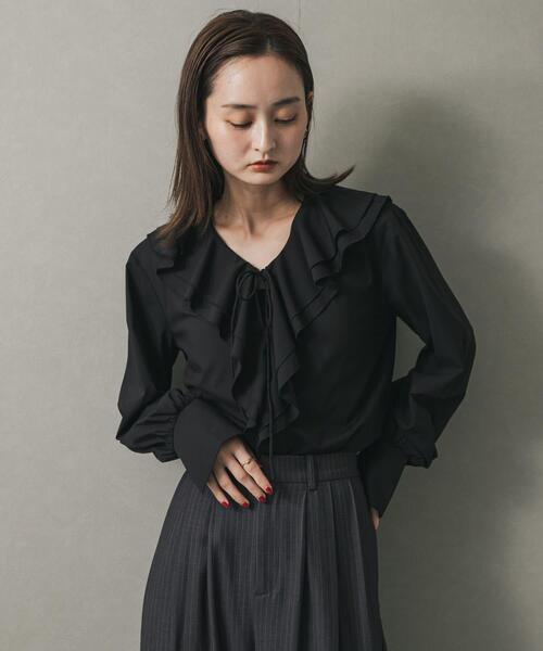 セール】Vネックラッフルブラウス（シャツ/ブラウス）｜SENSE OF PLACE