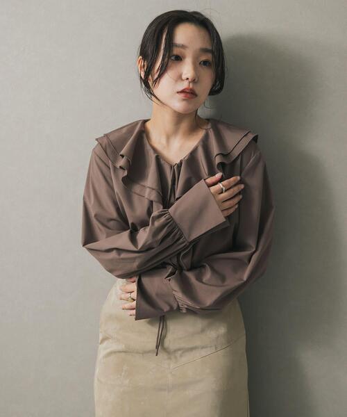 セール】Vネックラッフルブラウス（シャツ/ブラウス）｜SENSE OF PLACE