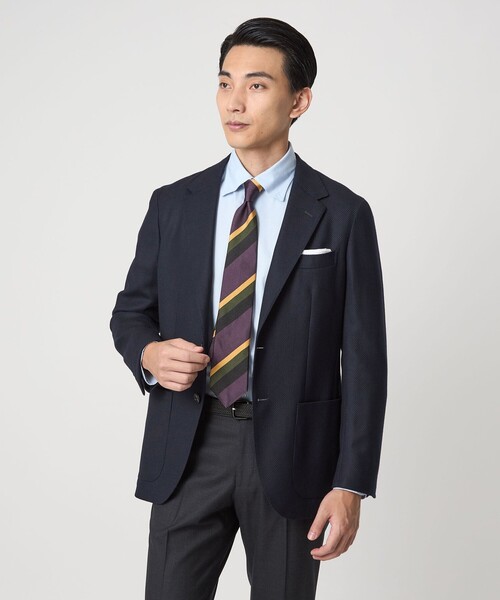 green label relaxing（グリーンレーベルリラクシング）の「REDA BLAZER ホップサック 2B RG ジャケット（テーラードジャケット・メンズ・ネイビー/ダークグリーン・XS/M/L/S/XL）」の4枚目の写真