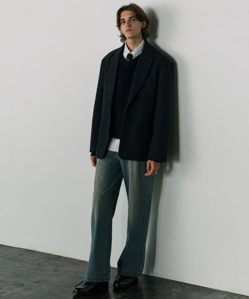 LURAKU（ルラク）の「【LURAKU】Wool Over Tailored Jacket / ウールライクテーラードジャケット（テーラードジャケット・メンズ・グレー/ブラウン・MEDIUM/LARGE）」の5枚目の写真