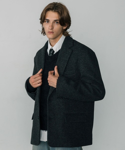 ダークブラウン　テーラードジャケット ウール混紡 Perfect Suit FActory ジャケット テーラードジャケット 「EDWINコラボ