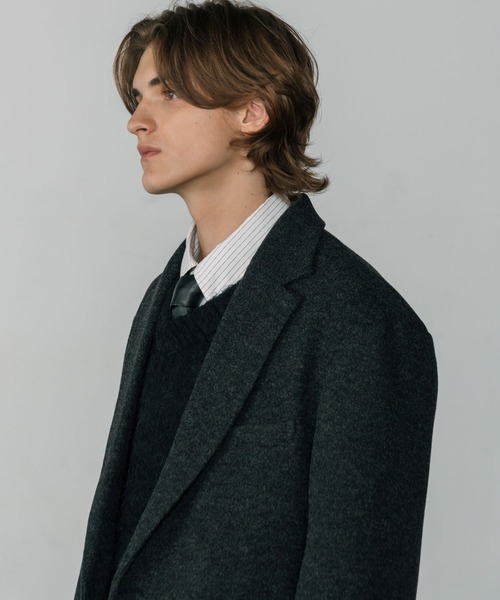 LURAKU（ルラク）の「【LURAKU】Wool Over Tailored Jacket / ウールライクテーラードジャケット（テーラードジャケット・メンズ・グレー/ブラウン・MEDIUM/LARGE）」の9枚目の写真