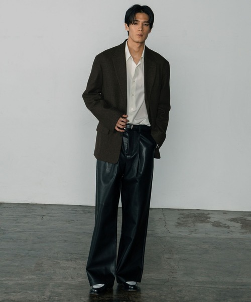 LURAKU（ルラク）の「【LURAKU】Wool Over Tailored Jacket / ウールライクテーラードジャケット（テーラードジャケット・メンズ・グレー/ブラウン・MEDIUM/LARGE）」の14枚目の写真