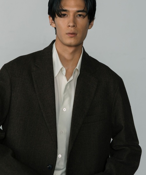 LURAKU（ルラク）の「【LURAKU】Wool Over Tailored Jacket / ウールライクテーラードジャケット（テーラードジャケット・メンズ・グレー/ブラウン・MEDIUM/LARGE）」の19枚目の写真