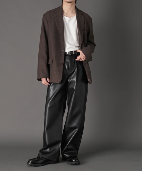 LURAKU（ルラク）の「【LURAKU】Wool Over Tailored Jacket / ウールライクテーラードジャケット（テーラードジャケット・メンズ・グレー/ブラウン・MEDIUM/LARGE）」の21枚目の写真
