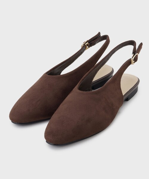 THE SHOP TK （ザ ショップ ティーケー ）の「スウェードバックストラップシューズ（サンダル・レディース・ブラック系3/ダークブラウン系3・30/35/45）」の2枚目の写真