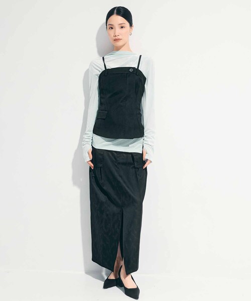 STUDIOUS(ステュディオス)の「【STUDIOUS/ステュディオス】Velours Long Tee/ベロアロングティー/カットソー/トップス/シアーベロア(Tシャツ/カットソー・レディース・ブラック/ネイビー/ミント/グレー系その他・FREE)」の12枚目の写真