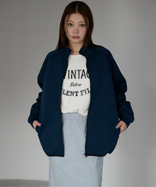 etre pret（エトレプレ）の「ユニセックス 抗菌防臭トラックジャケット（その他アウター・レディース・ネイビー/ブラック/杢グレー・S/M/L/XL）」の4枚目の写真