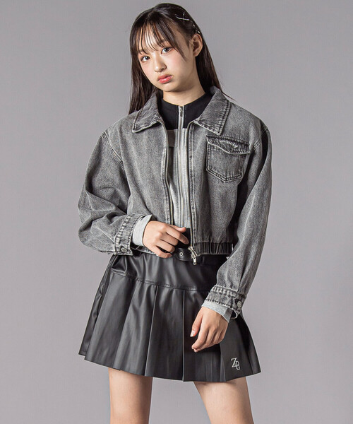 ZIDDY(ジディ)の「デニムジャケット(130~160cm)(デニムジャケット・キッズ・グレー・150cm/130cm/140cm/FREE)」の2枚目の写真