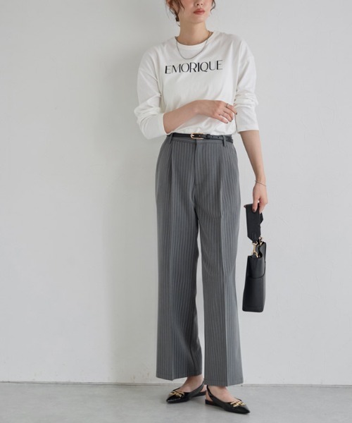 Pierrot（ピエロ）の「柄が選べるストレートパンツ（その他パンツ・レディース・ストライプ/チェック・PM/M/L）」の3枚目の写真