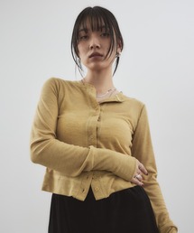 雰囲気抜群　60’s ~70’s ビンテージ　アクリルカーディガン　マスタード マスタード」に該当するレディースのカーディガン/ボレロ