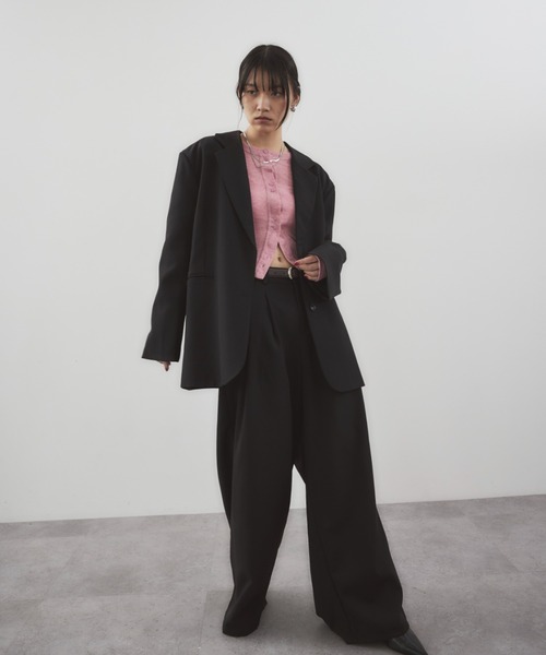 HANNE（アン）の「シアーリブカーディガン（カーディガン/ボレロ・レディース・ブラック/グレー/チャコールグレー/ベージュ/ネイビー/マスタード/ホワイト/ブラウン/ピンク・FREE）」の21枚目の写真