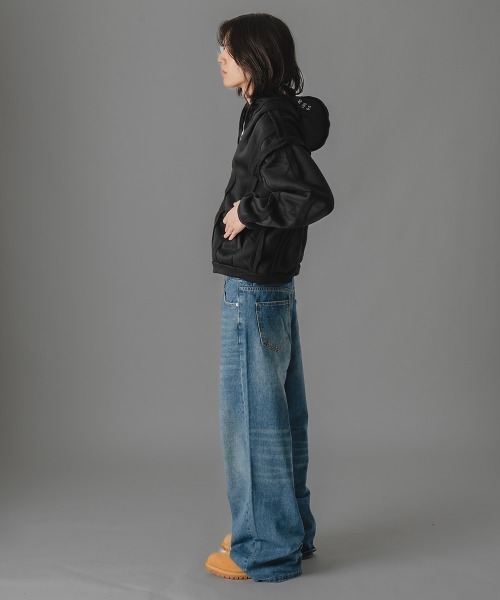 there is nothing(ゼアイズナッシング)の「ヴィンテージウォッシュワイドストレートデニムパンツ(デニムパンツ・メンズ・ブラック系/ブルー系/ネイビー系・MEDIUM/LARGE/X-LARGE)」の9枚目の写真