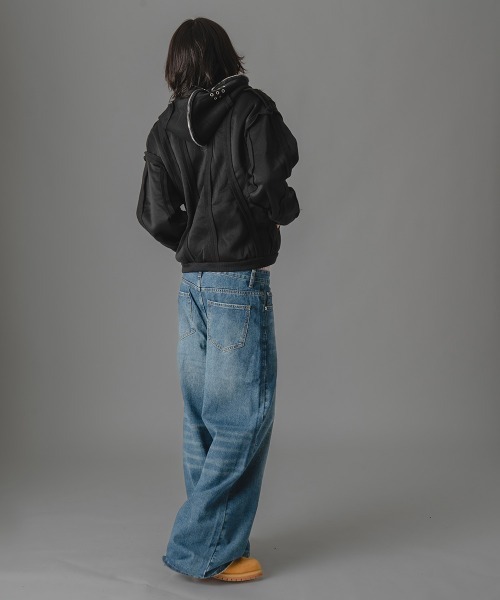 there is nothing(ゼアイズナッシング)の「ヴィンテージウォッシュワイドストレートデニムパンツ(デニムパンツ・メンズ・ブラック系/ブルー系/ネイビー系・MEDIUM/LARGE/X-LARGE)」の4枚目の写真