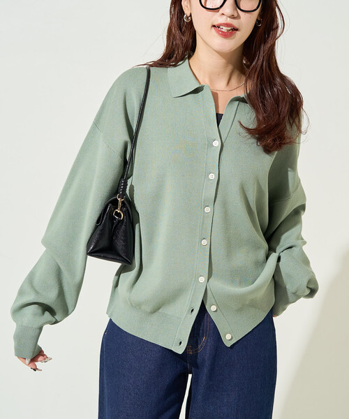 FREAK'S STORE(フリークスストア)の「限定展開 スキッパー ポロ ニット カーディガン(カーディガン/ボレロ・レディース・ブラック/レッド/ナチュラル/イエロー/ネイビー/ベージュ/レモンイエロー/ブルーグリーン/ライトグレー・フリ-)」の6枚目の写真