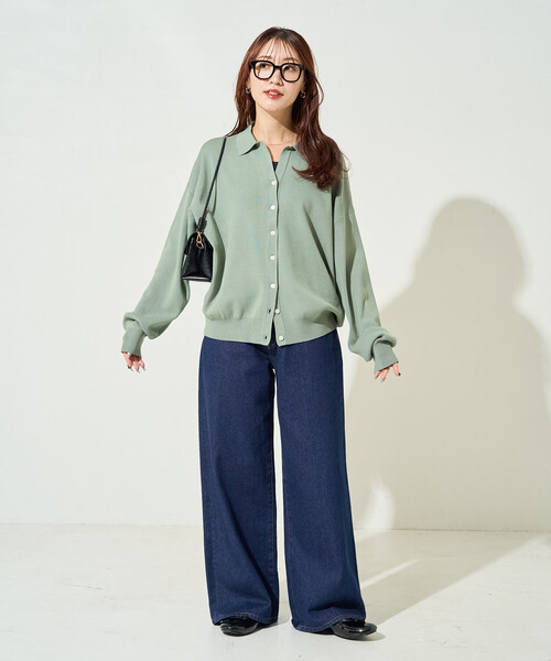 FREAK'S STORE(フリークスストア)の「限定展開 スキッパー ポロ ニット カーディガン(カーディガン/ボレロ・レディース・ブラック/レッド/ナチュラル/イエロー/ネイビー/ベージュ/レモンイエロー/ブルーグリーン/ライトグレー・フリ-)」の11枚目の写真