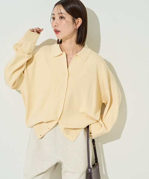 FREAK'S STORE(フリークスストア)の「限定展開 スキッパー ポロ ニット カーディガン(カーディガン/ボレロ・レディース・ブラック/レッド/ナチュラル/イエロー/ネイビー/ベージュ/レモンイエロー/ブルーグリーン/ライトグレー・フリ-)」の21枚目の写真