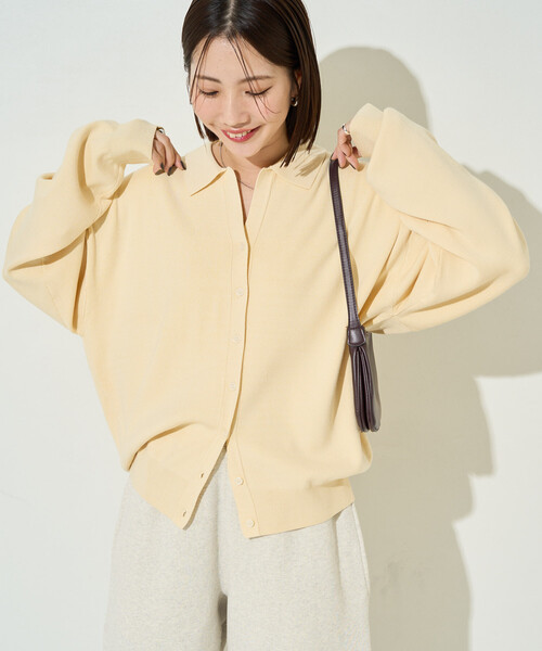 FREAK'S STORE(フリークスストア)の「限定展開 スキッパー ポロ ニット カーディガン(カーディガン/ボレロ・レディース・ブラック/レッド/ナチュラル/イエロー/ネイビー/ベージュ/レモンイエロー/ブルーグリーン/ライトグレー・フリ-)」の22枚目の写真