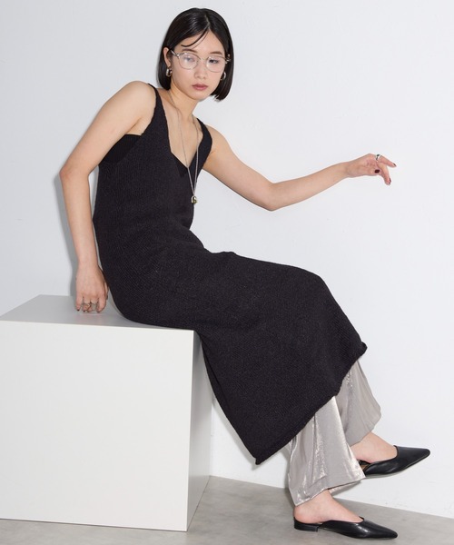 leimn(レイムン)の「ニットキャミワンピース(ワンピース・レディース・ブラック・M)」の8枚目の写真