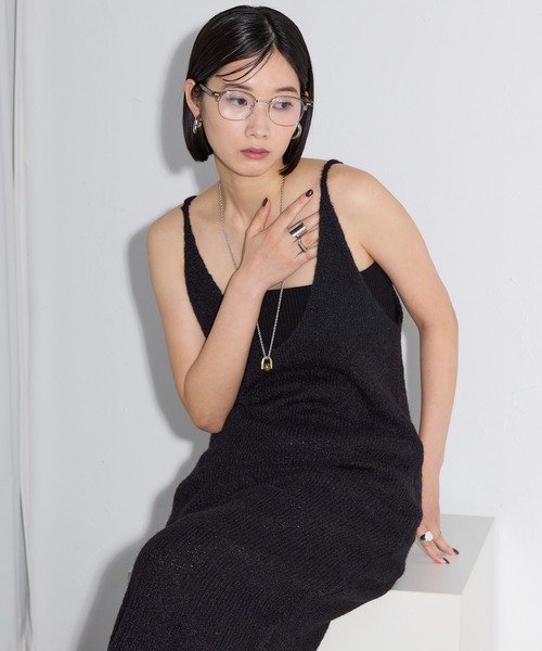 leimn(レイムン)の「ニットキャミワンピース(ワンピース・レディース・ブラック・M)」の9枚目の写真