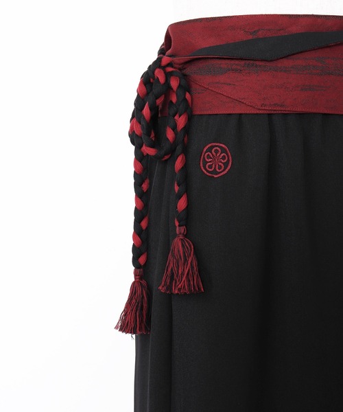 カヤ（カヤ）の「【カヤ】倭の晴れ着 メンズ帯付きラップ風パンツ（その他パンツ・メンズ・スミクロ/ネイビー/ブラウン・FREE）」の5枚目の写真