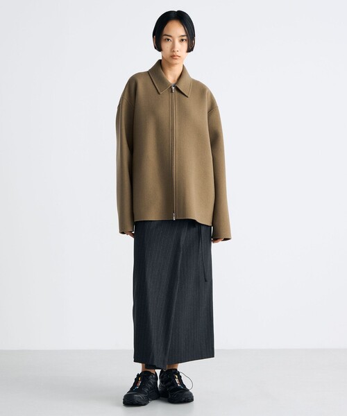 EDITION（エディション）の「ウールカシミヤ ダブルフェイス ジップブルゾン（その他アウター・レディース・チャコールグレー/キャメル・36/34）」の3枚目の写真