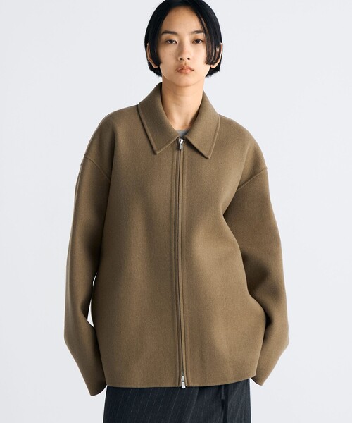 EDITION（エディション）の「ウールカシミヤ ダブルフェイス ジップブルゾン（その他アウター・レディース・チャコールグレー/キャメル・36/34）」の4枚目の写真