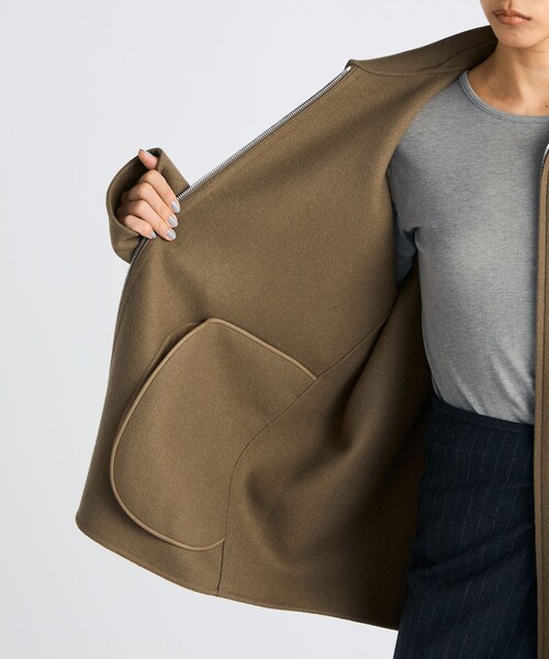 EDITION（エディション）の「ウールカシミヤ ダブルフェイス ジップブルゾン（その他アウター・レディース・チャコールグレー/キャメル・36/34）」の7枚目の写真