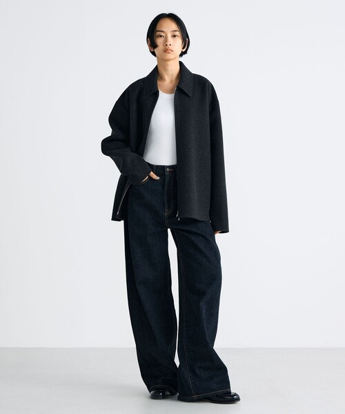 EDITION（エディション）の「ウールカシミヤ ダブルフェイス ジップブルゾン（その他アウター・レディース・チャコールグレー/キャメル・36/34）」の14枚目の写真