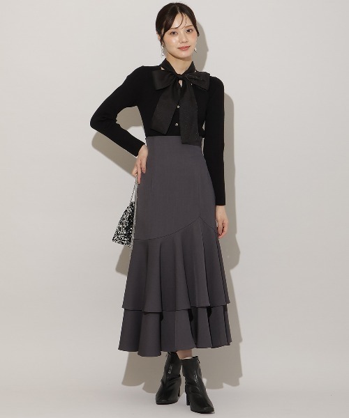 WILLSELECTION(ウィルセレクション)の「ボリュームヘムティアードスカート(スカート・レディース・レッド系その他/ボルドー/チャコールグレー/グレー系その他・FREE)」の2枚目の写真