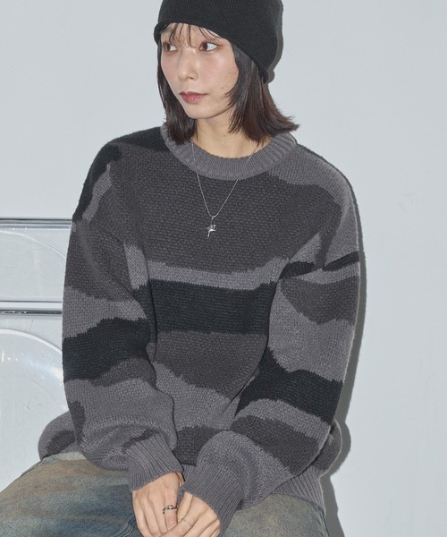 セール】カモフラージュジャガードニット（ニット/セーター）｜Anchor