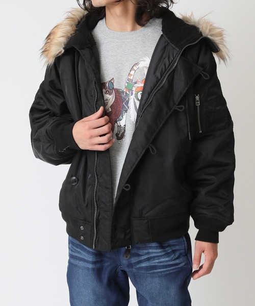 セール】フライトジャケット/ ナイロンツイル オーバーサイズ N-2B