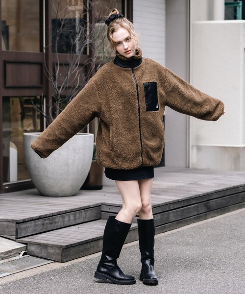 KANGOL（カンゴール）の「KANGOL カンゴール 別注コラボロゴ刺繍シープボアフリースジャケット/ブルゾン（ブルゾン・メンズ・ブラック/オフホワイト/ベージュ/ネイビー/チャコール/ブラウン・M/L/XL）」の17枚目の写真