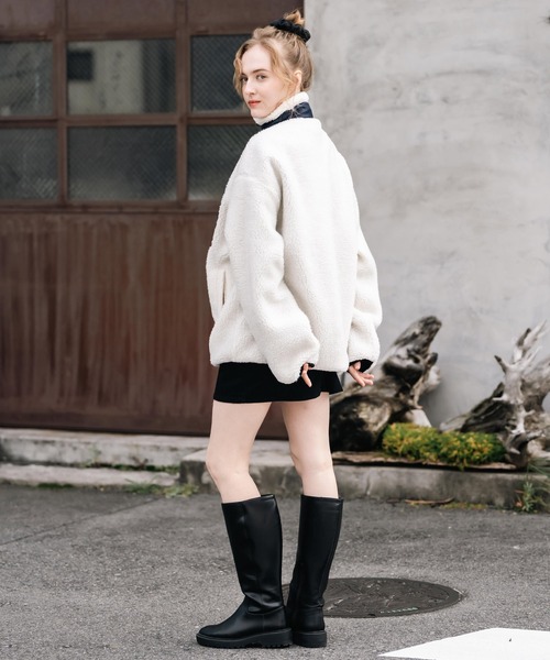 KANGOL（カンゴール）の「KANGOL カンゴール 別注コラボロゴ刺繍シープボアフリースジャケット/ブルゾン（ブルゾン・メンズ・ブラック/オフホワイト/ベージュ/ネイビー/チャコール/ブラウン・M/L/XL）」の21枚目の写真